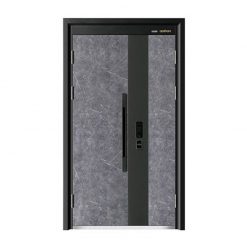 Cửa thép thông phòng mẫu mới 2 cánh lệch thiết kế hiện đại QB-2107