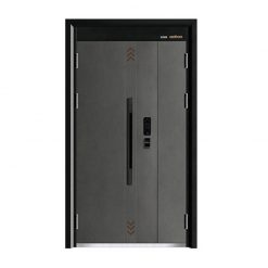 Cửa thép thông phòng mẫu mới 2 cánh lệch thiết kế hiện đại QB-2110