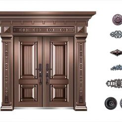 Cửa chính của biệt thự liền kề thép 2 cánh đẹp MB112