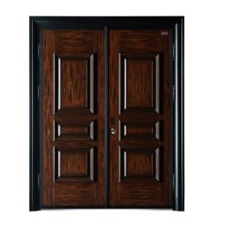 Cửa nhôm đúc nguyên khối vân gỗ 2 cánh đều cao cấp LM-640