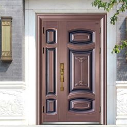 Cửa thép giả đồng 2 cánh lệch MT-107