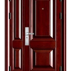 Cửa thép vân gỗ 2 cánh lệch QB018