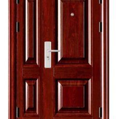 Cửa thép vân gỗ 2 cánh lệch QB024