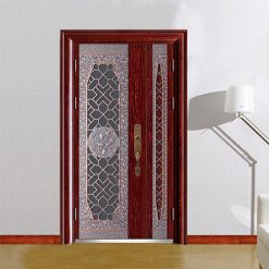 Cửa thép vân gỗ 2 cánh lệch thiết kế đẹp hiện đại PL-311